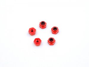 2mm Alloy lock nuts (Red) - 5pcs