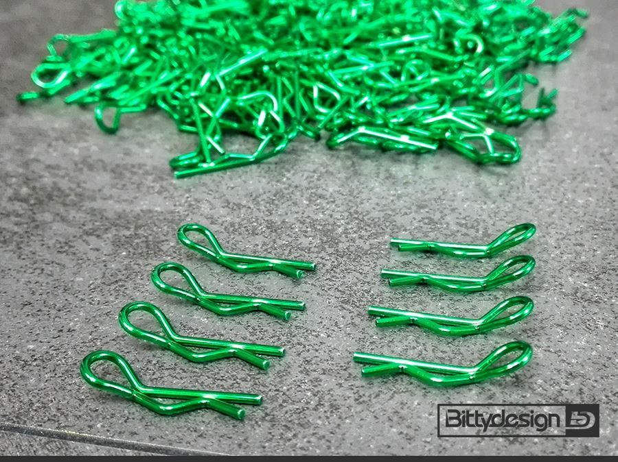 Clips Kit for 1/10 Off/On-road bodies(4xLeft+4xRight)-Green