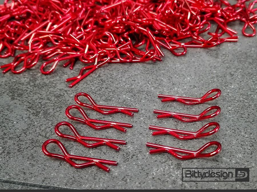Clips Kit for 1/10 Off/On-road bodies(4xLeft+4xRight)-Red