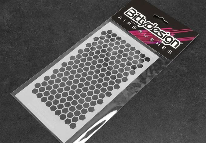 Bittydesignポリカボディー塗装用ステンシル（テンプレート）Honeycomb V1 large