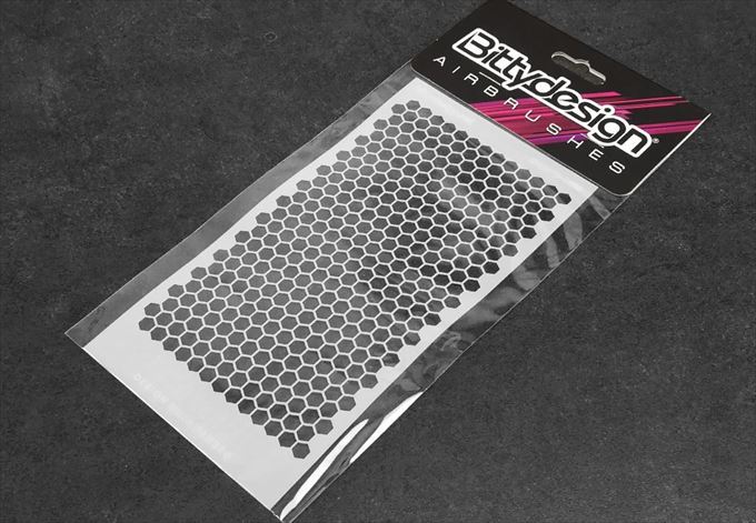 Bittydesignポリカボディー塗装用ステンシル（テンプレート）Honeycomb V1 small