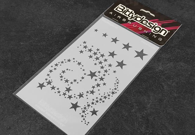 Bittydesignポリカボディー塗装用ステンシル（テンプレート）Stars V2