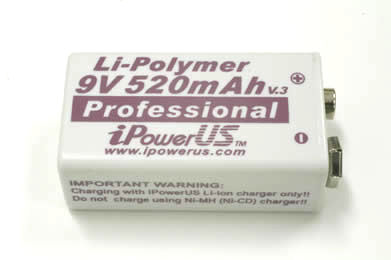 【販売終了】iPower 9V 520mAh Li-Poバッテリー
