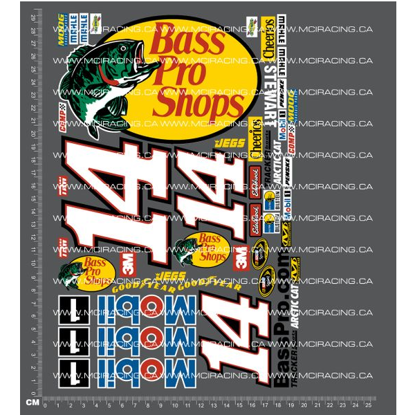 1/10TH NASCAR - BASS PRO DECALS
