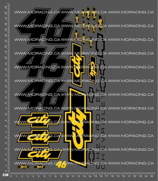 1/10TH NASCAR - DAYS OF THUNDER - CITY 46 DECALS