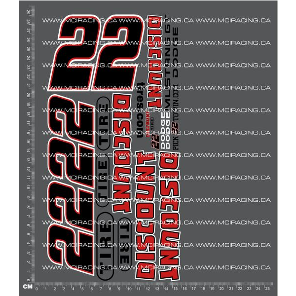 1/10TH NASCAR - DISCOUNT TIRE DECALS