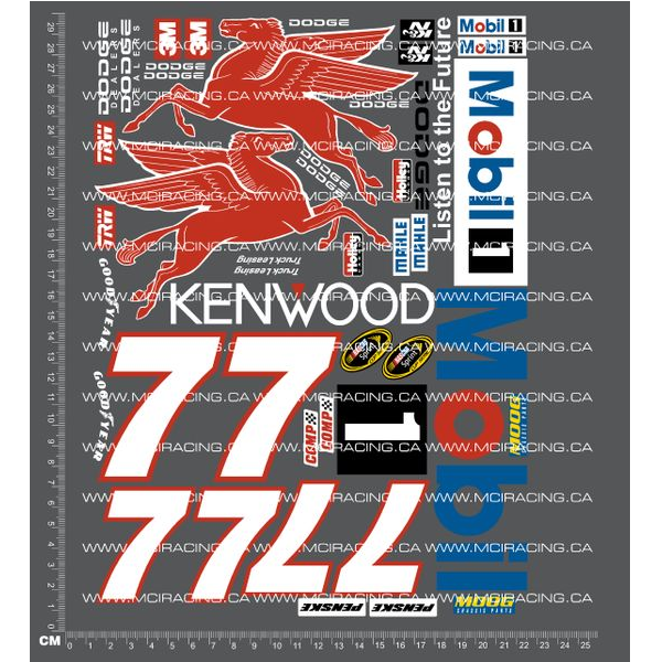 1/10TH NASCAR - MOBIL 1 DECALS