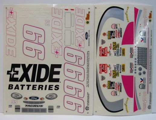 ＃ 99 Exide Jeff Burton 1998 1/10 Scale Vinyl Slixx