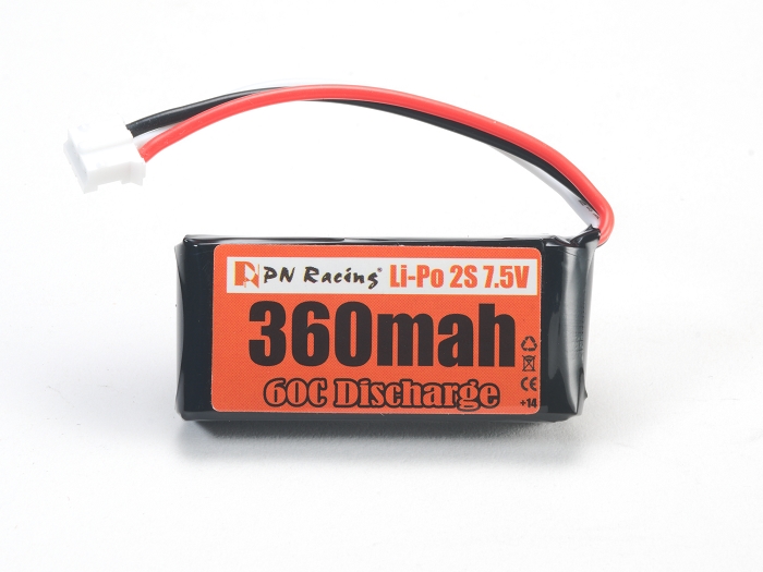 PN Racing LiPo 2S 7.5V 360mah 60C Battery