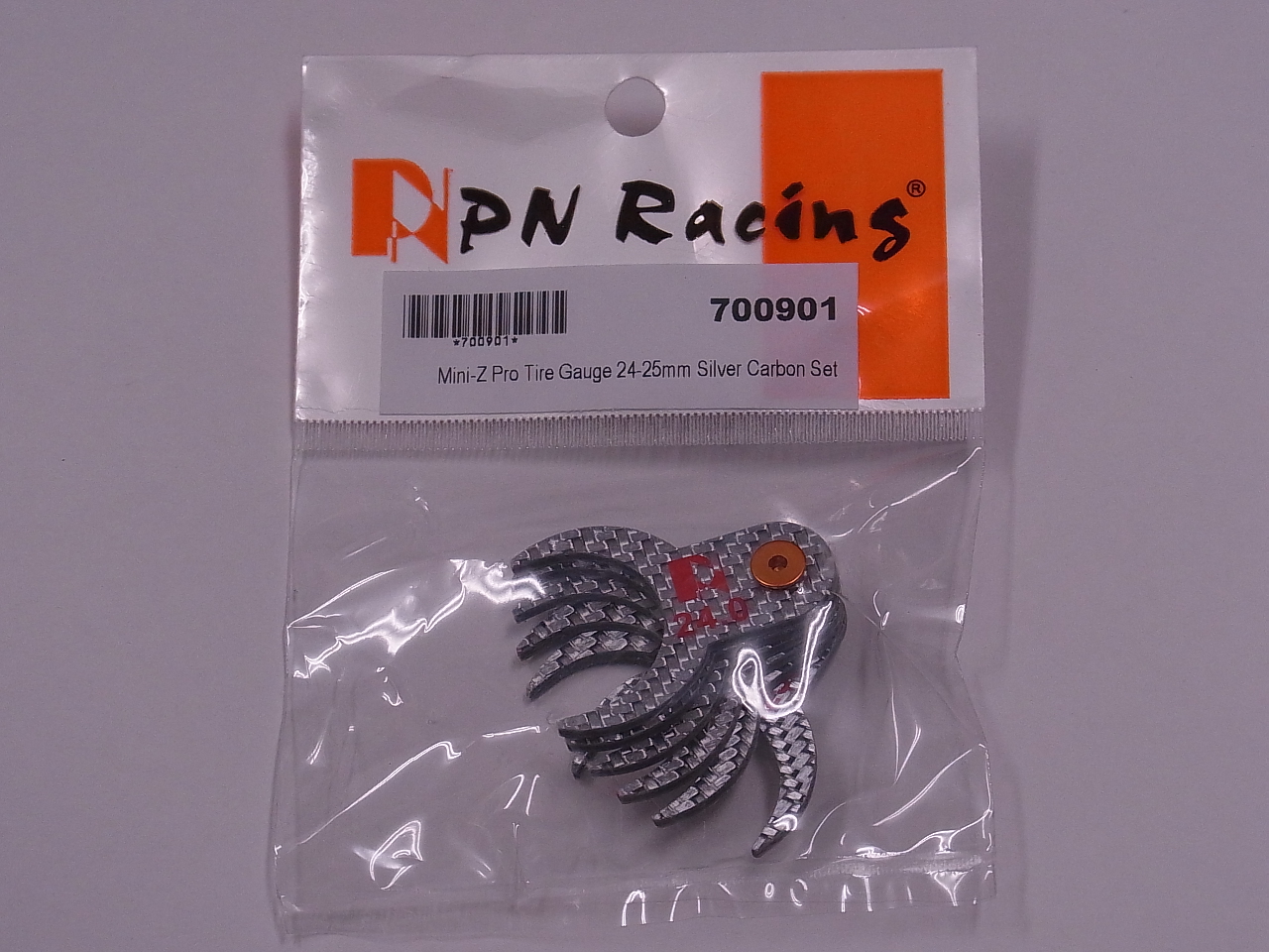  PN Racing Mini-Zプロ・タイヤゲージ（シルバー・カーボン仕様）: 24-25mm 