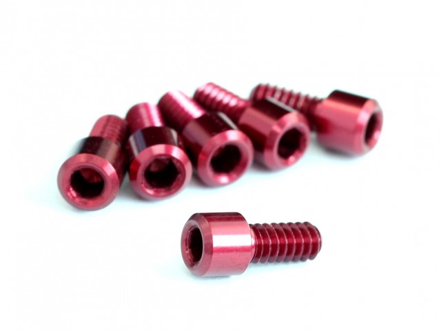 4-40x1/4" Cap Head Screw with 2mm Hex, Red