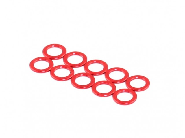 Aluminum King Pin Spacer, Red, M3.2x5x1.0