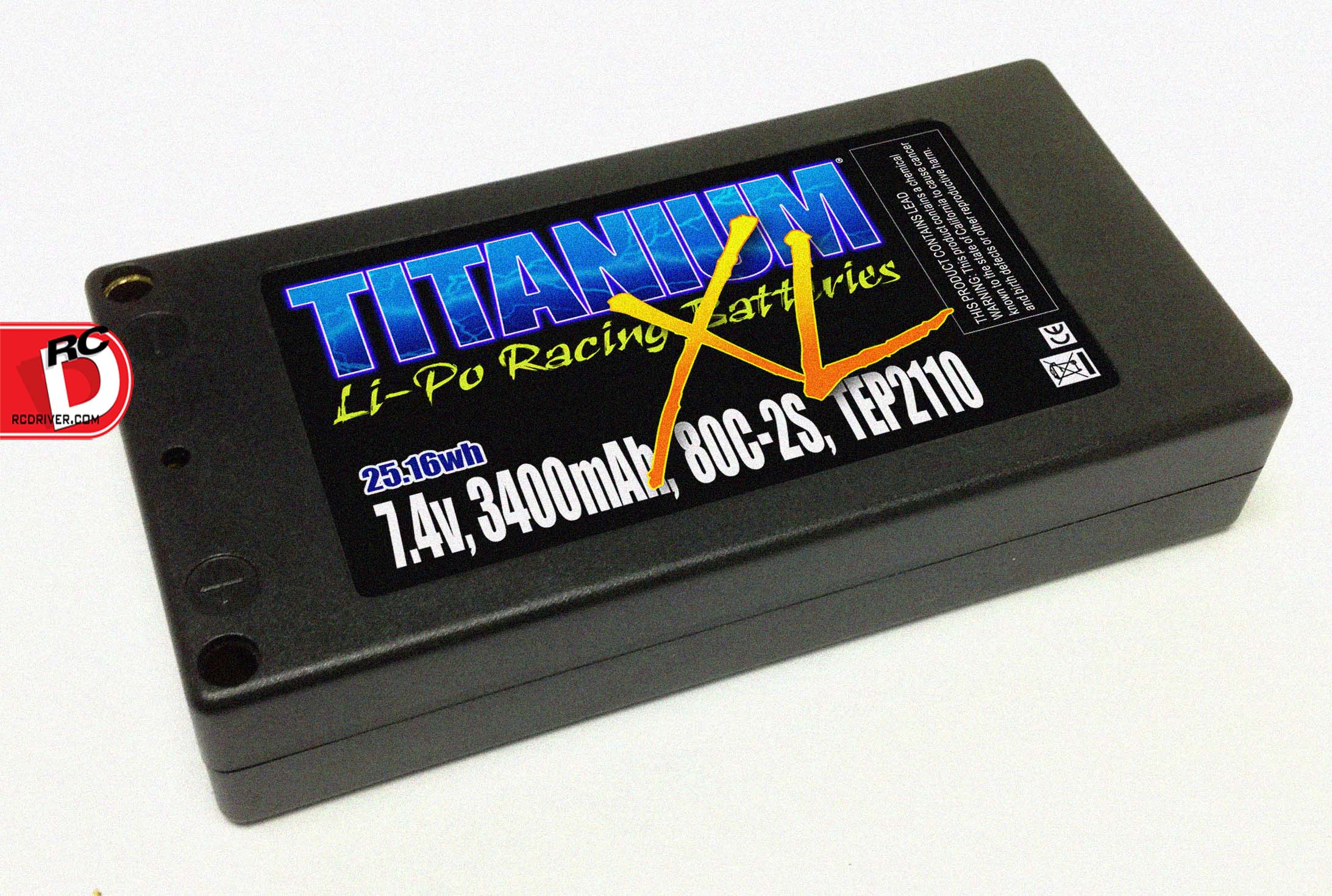 Trinity Titanium XL Lipoバッテリー（3400mAh/80C）　1セルサイズ7.4V Lipo